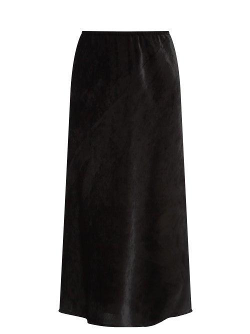 Jil Sander - Bias-cut Velvet Slip Skirt - Womens - Black