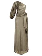 Matchesfashion.com Maria Lucia Hohan - Amaris Gathered One Shoulder Velvet Dress - Womens - Khaki
