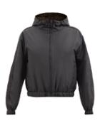 Fendi - Reversible Ff-logo Hooded Windbreaker Jacket - Womens - Black Brown