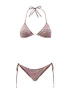 Matchesfashion.com Etro - Paisley-jacquard Triangle Bikini - Womens - Pink Multi