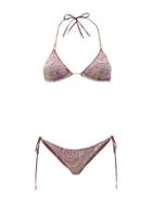Matchesfashion.com Etro - Paisley-jacquard Triangle Bikini - Womens - Pink Multi