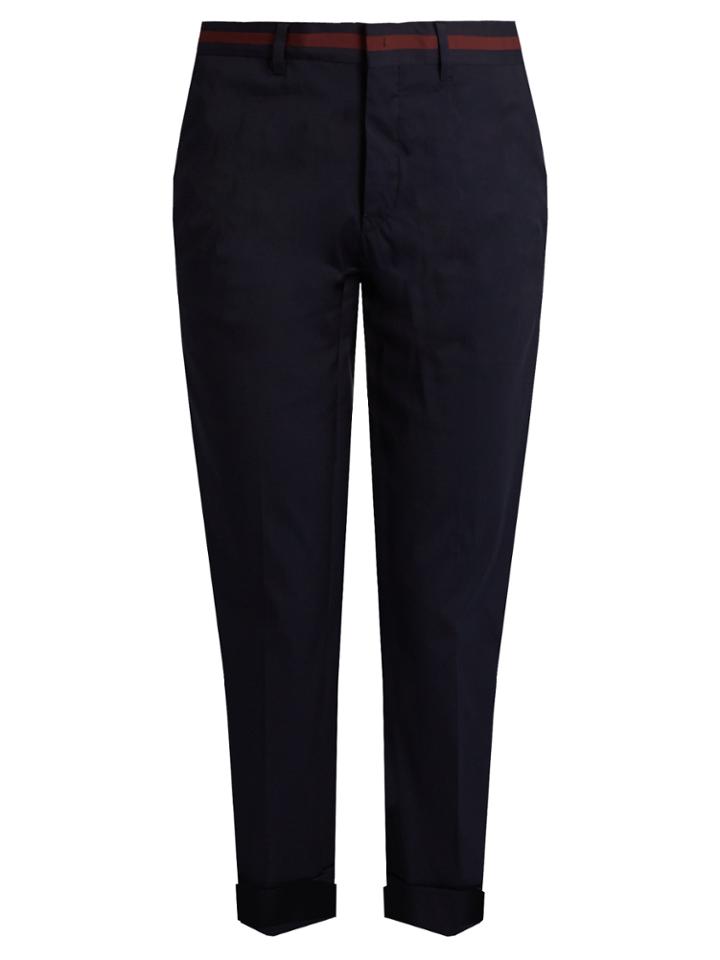 Miu Miu Slim-leg Cropped Cotton-blend Trousers