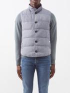 Brunello Cucinelli - Padded-suede Gilet - Mens - Blue
