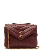 Matchesfashion.com Saint Laurent - Loulou Monogramme Leather Shoulder Bag - Womens - Burgundy