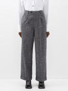 A.p.c. - Melissa Cotton-blend Tweed Tailored Trousers - Womens - Dark Navy