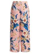 Matchesfashion.com Diane Von Furstenberg - Floral Print Wide Leg Trousers - Womens - Pink Print
