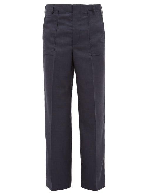 Matchesfashion.com Jacquemus - Pleated Wool Trousers - Mens - Navy