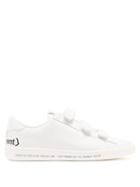 Matchesfashion.com 7 Moncler Fragment - Logo Print Velcro Leather Trainers - Mens - White