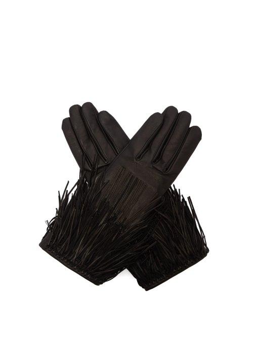 Matchesfashion.com Agnelle - Clara Tasselled Leather Gloves - Womens - Black