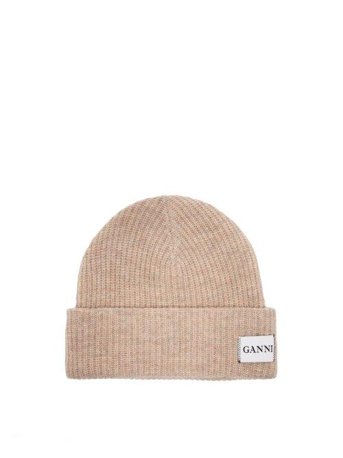 Matchesfashion.com Ganni - Hatley Wool Blend Beanie Hat - Womens - Beige