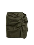 Matchesfashion.com Isabel Marant - Lefly Asymmetric Ruffle Mini Skirt - Womens - Dark Green