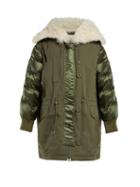 Matchesfashion.com Ys Army - Contrast Panel Quilted Down Parka - Womens - Khaki