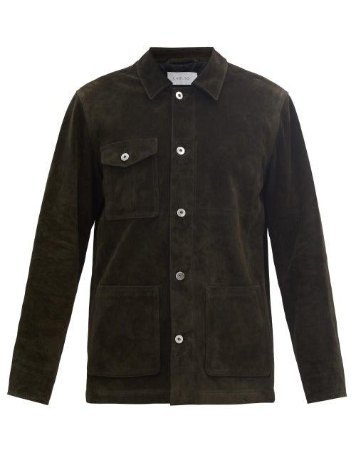 Matchesfashion.com Caruso - Suede Workwear Jacket - Mens - Dark Green