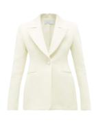 Matchesfashion.com Marina Moscone - Basque Single-breasted Cotton-blend Blazer - Womens - Ivory