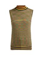 Matchesfashion.com Missoni - High Neck Striped Wool Tank Top - Womens - Green Multi