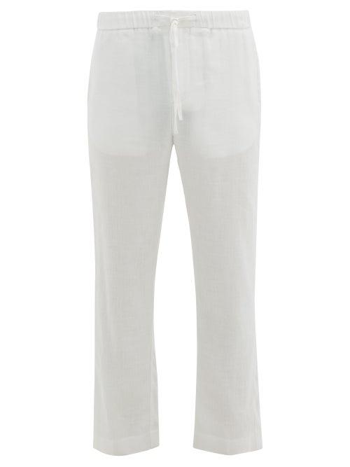 Matchesfashion.com Frescobol Carioca - Sandro Linen Blend Chino Trousers - Mens - White