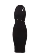 Versace - Cutout Ribbed-jersey Dress - Womens - Black