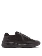 Matchesfashion.com Prada - America's Cup Mesh And Leather Trainers - Womens - Black