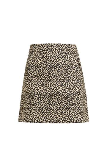 Matchesfashion.com A.p.c. - Shanya Leopard Print Mini Skirt - Womens - Leopard