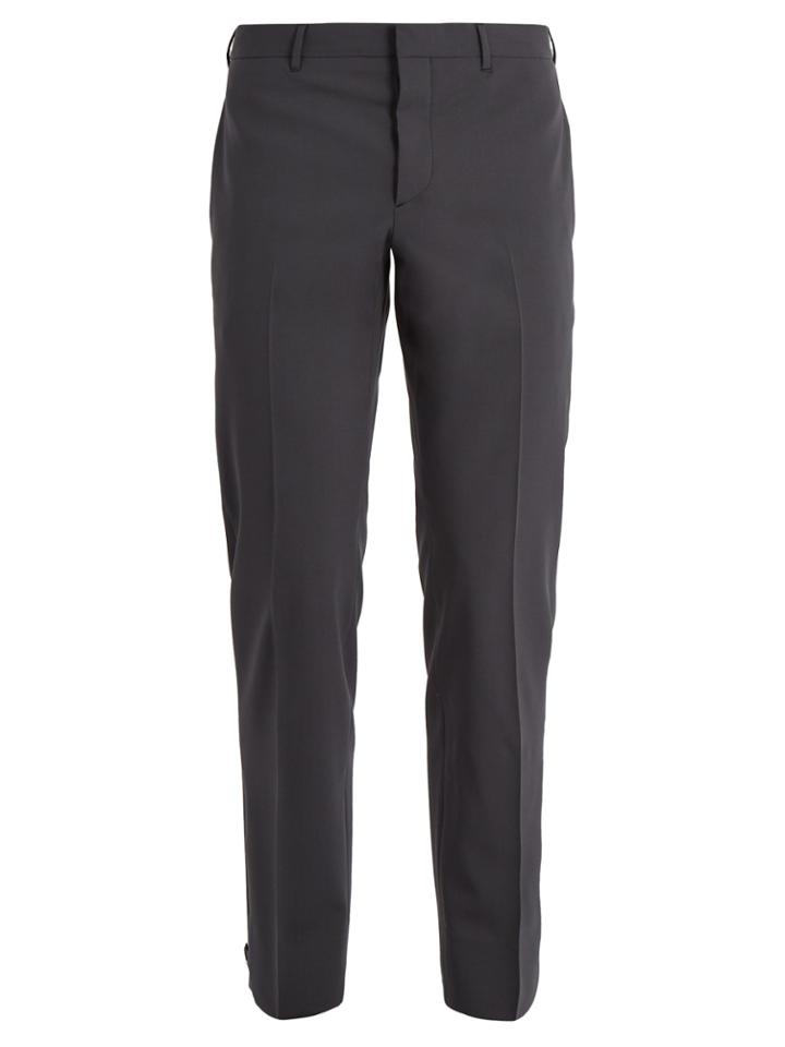 Prada Slim-leg Ankle-button Wool-blend Trousers