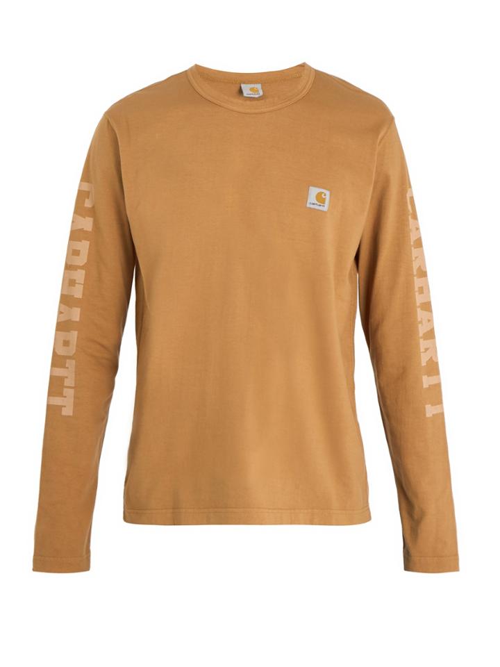 Junya Watanabe X Carhartt Logo-print Long-sleeved Cotton T-shirt