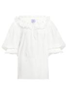 Matchesfashion.com Thierry Colson - Chanderi Roussia Cotton And Silk Blend Blouse - Womens - White