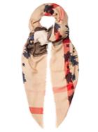 Burberry Beast And Check-print Lightweight Scarf
