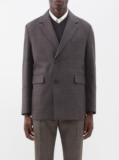 Wooyoungmi - Single-breasted Wool-twill Blazer - Mens - Grey