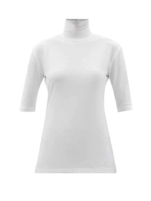 Norma Kamali - Turtle High-neck Jersey Top - Womens - White