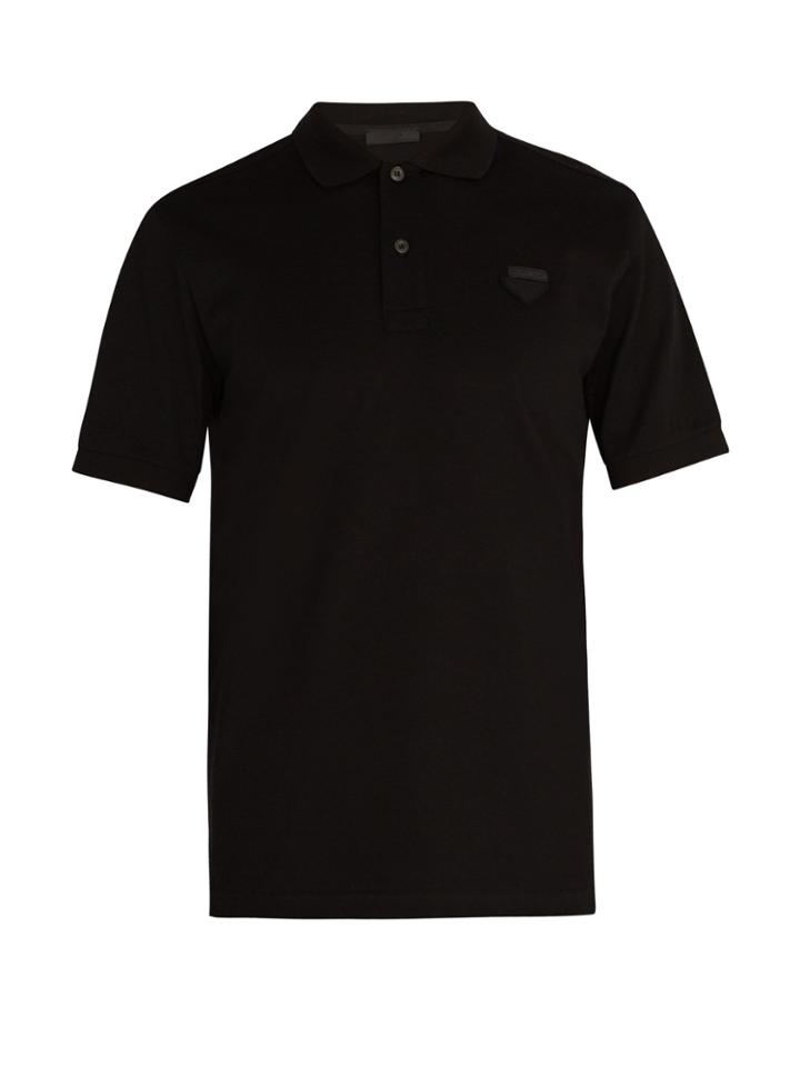 Prada Logo-patch Cotton-piqu Polo Shirt