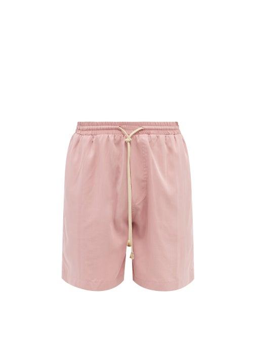 Mens Rtw Nanushka - Doxxi Drawstring Lyocell-blend Poplin Shorts - Mens - Pink