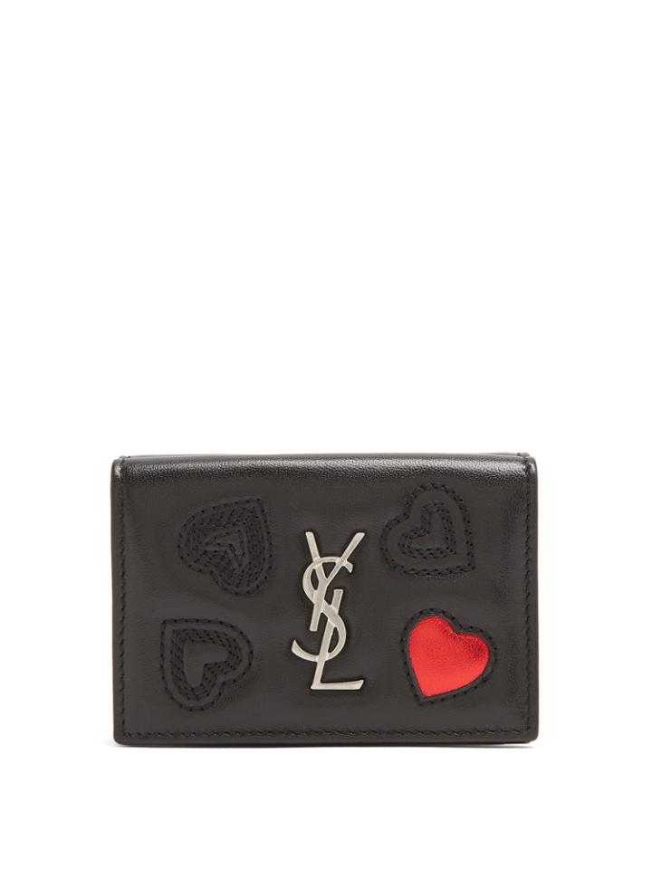 Saint Laurent Heart-embossed Leather Wallet