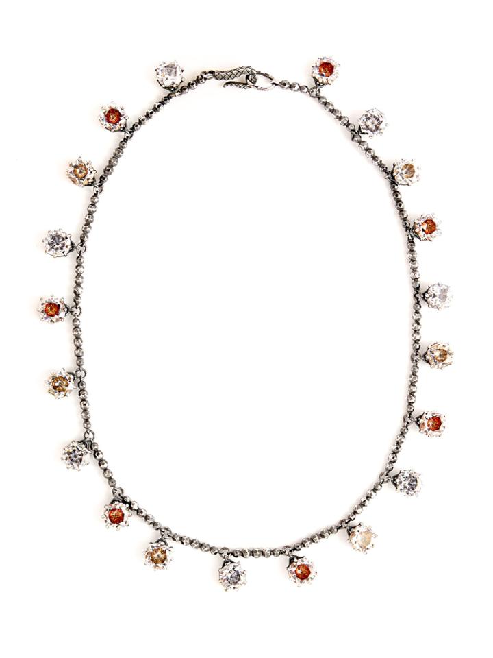 Bottega Veneta Cubic-zirconia Oxidised Sterling-silver Necklace
