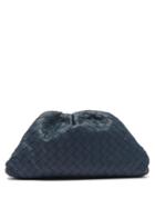 Matchesfashion.com Bottega Veneta - The Pouch Large Intrecciato Leather Clutch Bag - Womens - Dark Blue