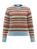 Molly Goddard - Carla Fair Isle Lambswool Sweater - Womens - Blue Multi
