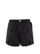 Sacai - Belted Twill Cargo Shorts - Mens - Black