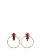 Loren Stewart Ruby, Sapphire & Yellow-gold Earrings
