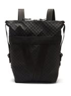 Bottega Veneta - Intrecciato-effect Rubberised-canvas Backpack - Mens - Black
