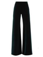 Matchesfashion.com Galvan - Winter High-rise Velvet Flared Trousers - Womens - Dark Green