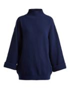 Matchesfashion.com A.p.c. - Big High Neck Wool Blend Sweater - Womens - Dark Blue