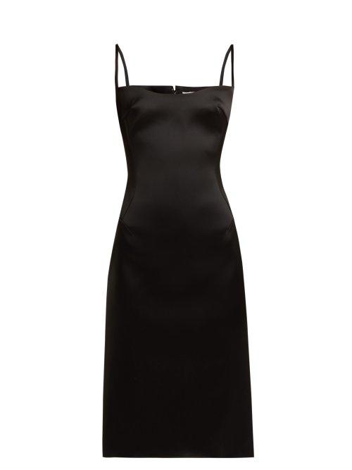 Matchesfashion.com Esteban Cortzar - Satin Midi Dress - Womens - Black