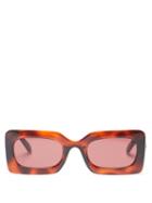 Matchesfashion.com Le Specs - Oh Damn! Rectangular Sunglasses - Womens - Tortoiseshell