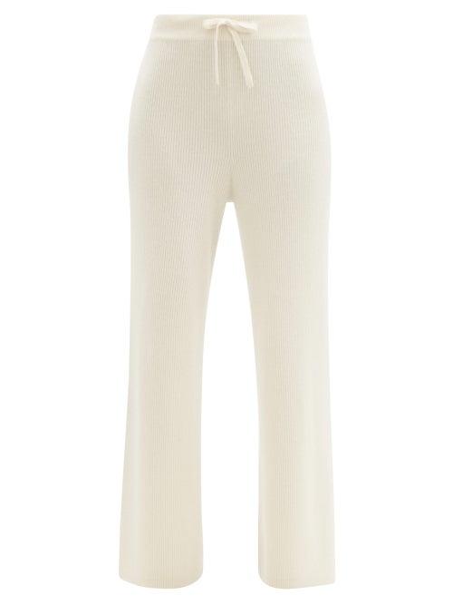Matchesfashion.com Lisa Yang - Heather Ribbed Cashmere Trousers - Womens - Cream