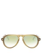 Matchesfashion.com Jacques Marie Mage - Montana Acetate Aviator Sunglasses - Mens - Green