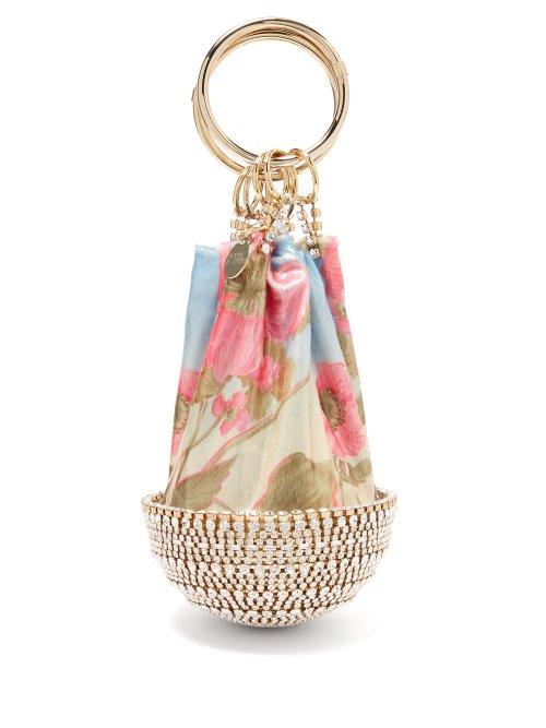 Matchesfashion.com Rosantica By Michela Panero - X Peter Pilotto Crystal And Velvet Pouch - Womens - Multi