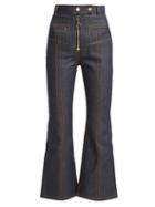 Matchesfashion.com Ellery - Hemisphere Cropped Flare Jeans - Womens - Indigo