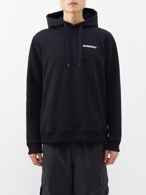 Burberry - Avondale Logo-print Cotton-blend Hoodie - Mens - Black