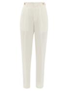 Matchesfashion.com Umit Benan B+ - High-rise Pleated Crepe Trousers - Womens - White