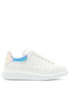 Matchesfashion.com Alexander Mcqueen - Raised-sole Holographic-heel Leather Trainers - Womens - White Multi
