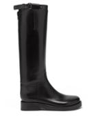 Matchesfashion.com Ann Demeulemeester - Buckled-strap Leather Knee-high Boots - Womens - Black